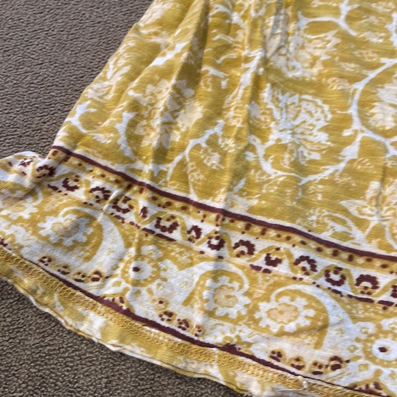 Free People yellow floral sleeveless top shirt size large - Picture 2 of 8